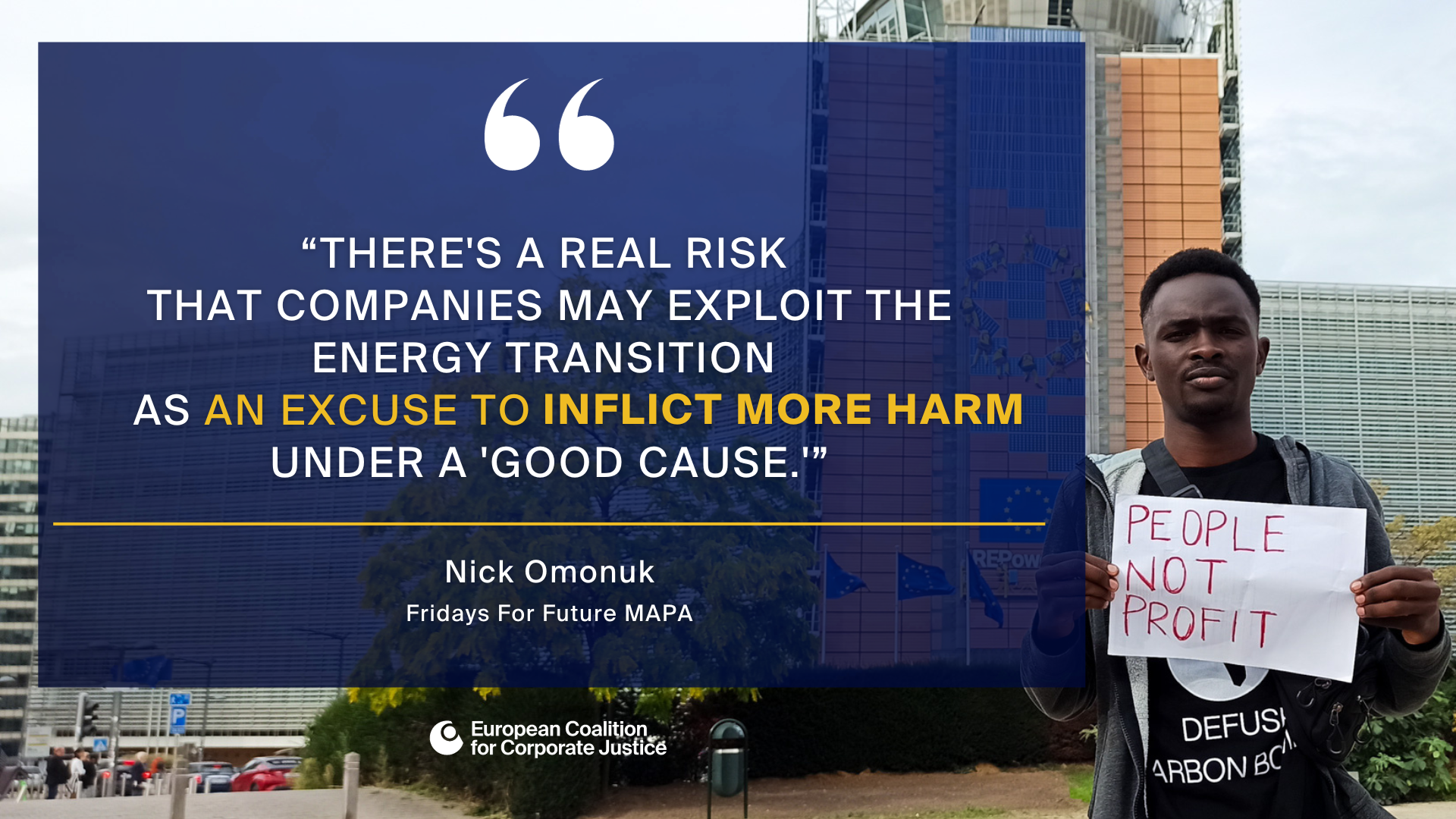Quote from Nick Omonuk, Fridays For Future MAPA